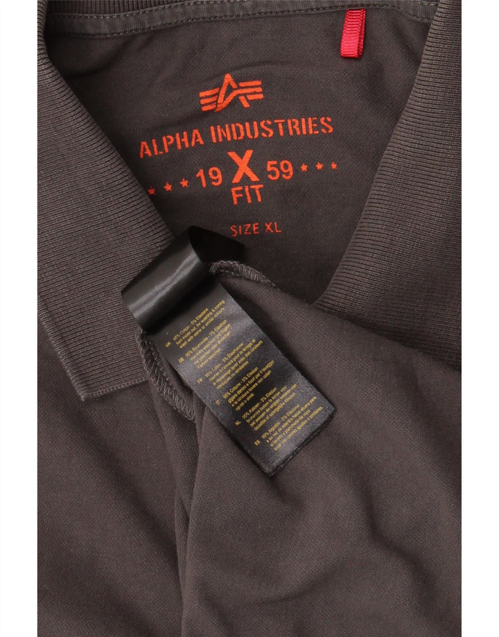 Męska koszulka polo XL ALPHA INDUSTRIES Szara bawełna