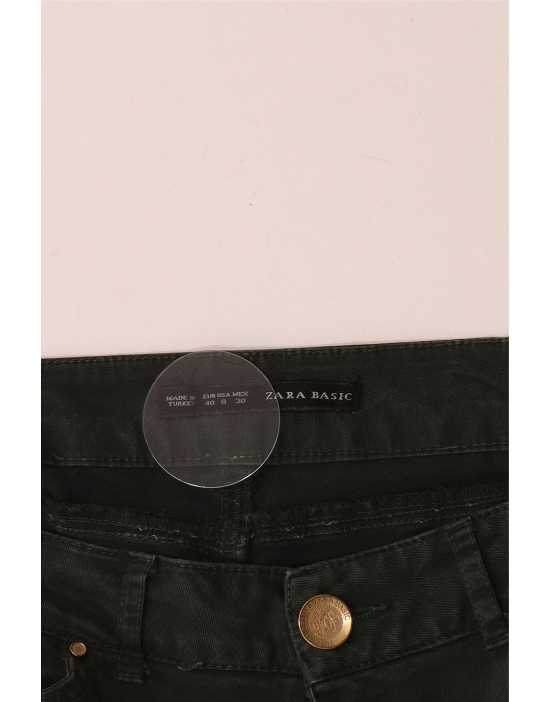 Jeansy damskie Zara Crop Slim EU 40 Medium W30 L24 Zielone