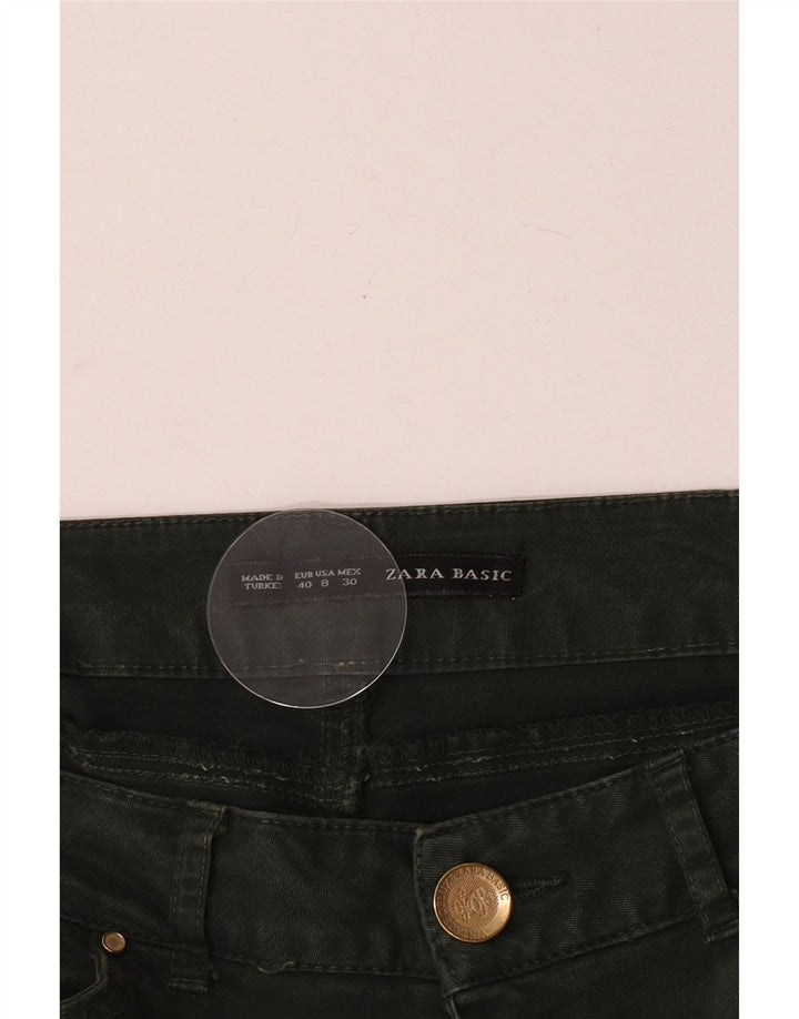 Jeansy damskie Zara Crop Slim EU 40 Medium W30 L24 Zielone