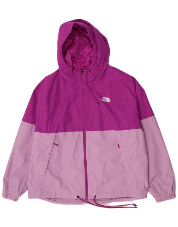 Damska kurtka przeciwdeszczowa z kapturem The North Face UK 20 2XL Fioletowy nylon z blokami kolorów