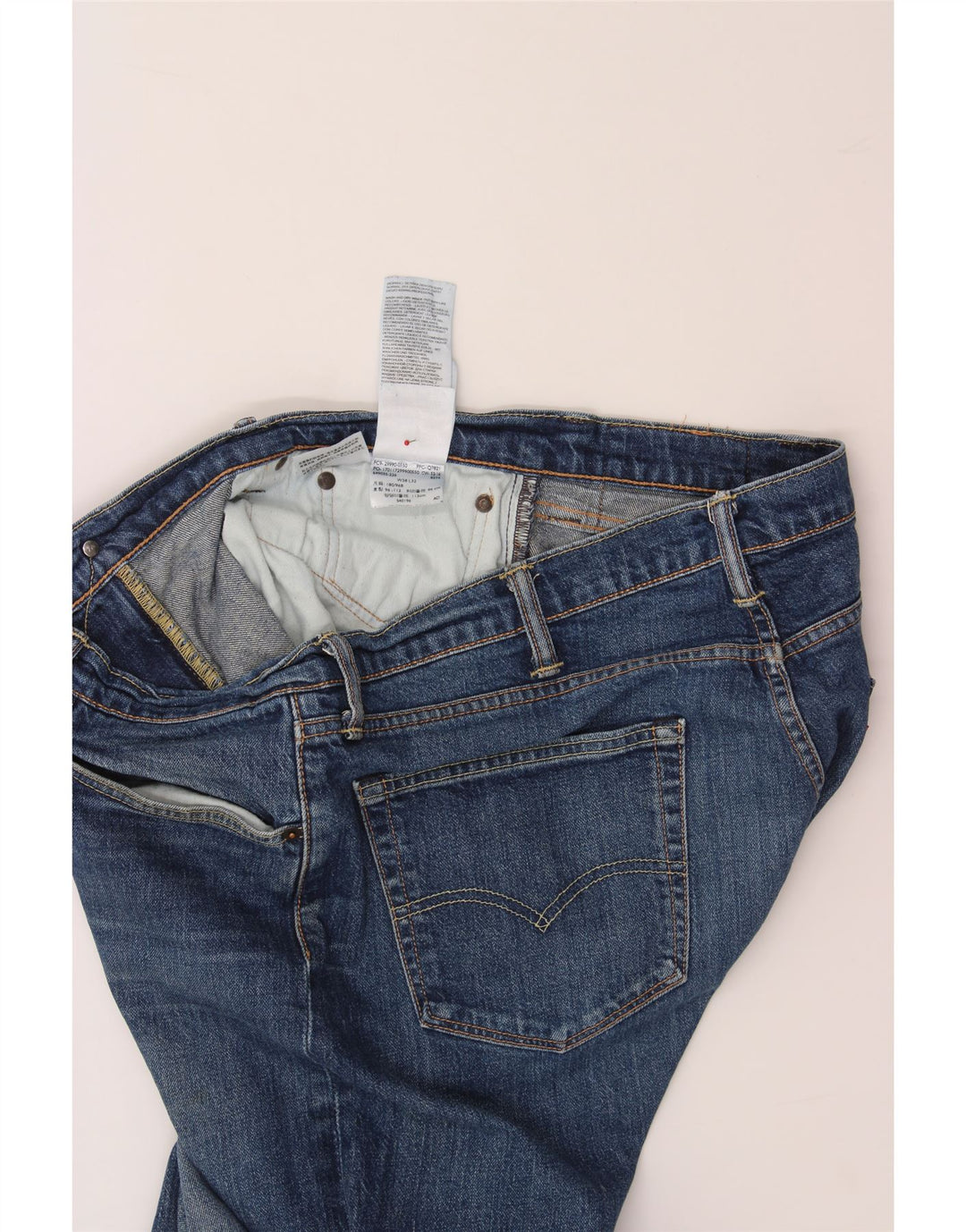 Męskie proste dżinsy LEVI'S W38 L32 Niebieskie bawełniane