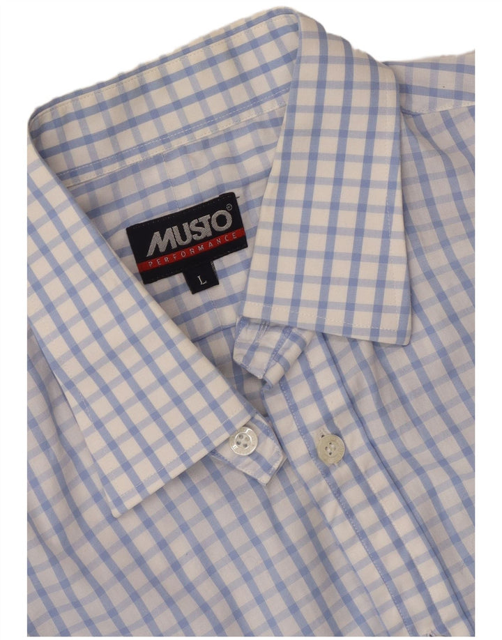 Koszula męska Musto Slim Fit, duża, biała kratka