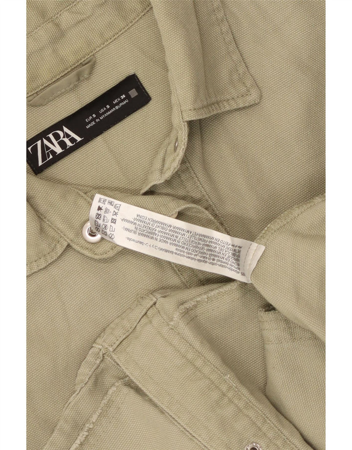 Damska koszula oversize Zara UK 10 Small, zielona bawełniana