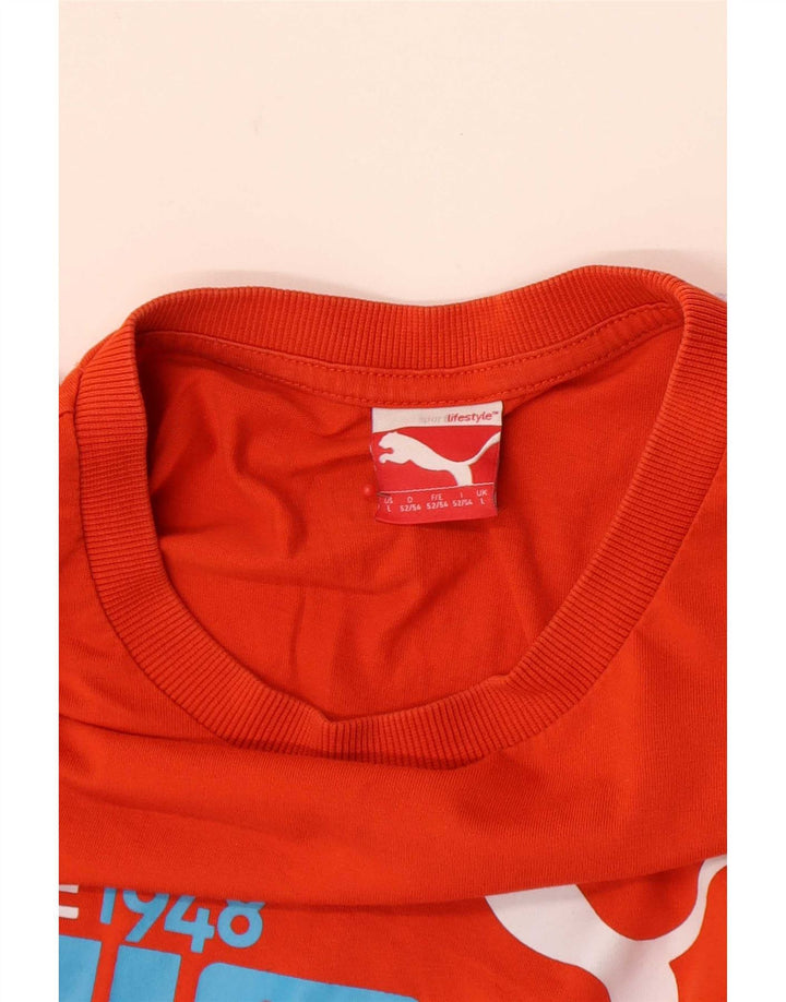 Męski T-shirt Puma z grafiką, duży, pomarańczowy