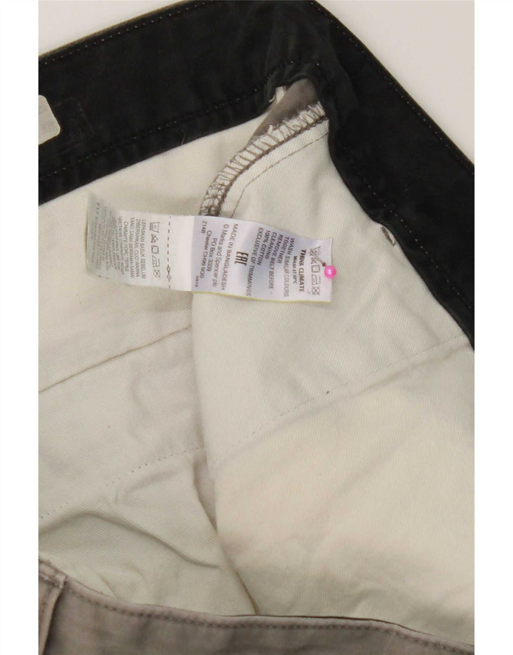 Marks & Spencer Męskie proste spodnie chino W38 L29 Szara bawełna