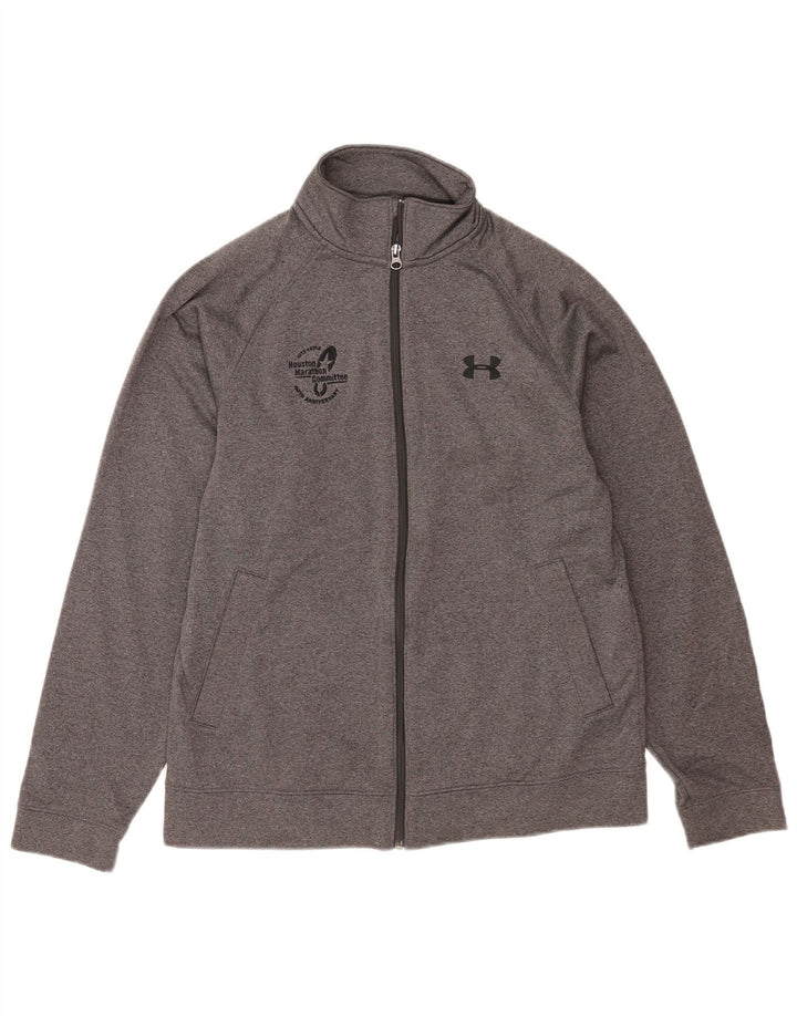 Męska kurtka dresowa Under Armour z grafiką, średnioszara, poliestrowa