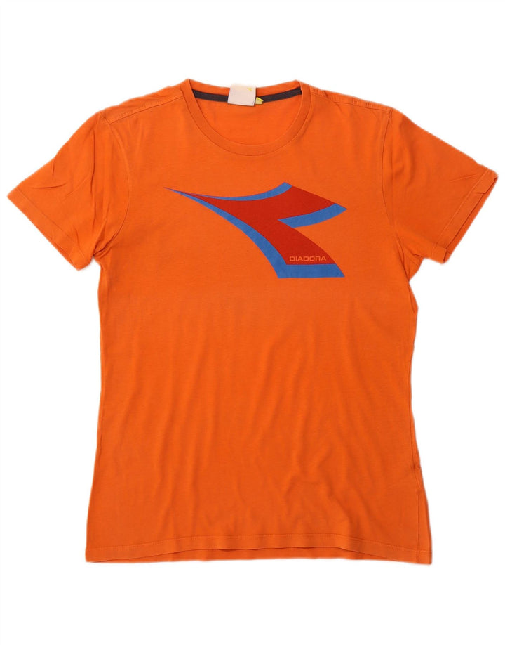 Męski T-shirt z grafiką DIADORA, średni pomarańczowy