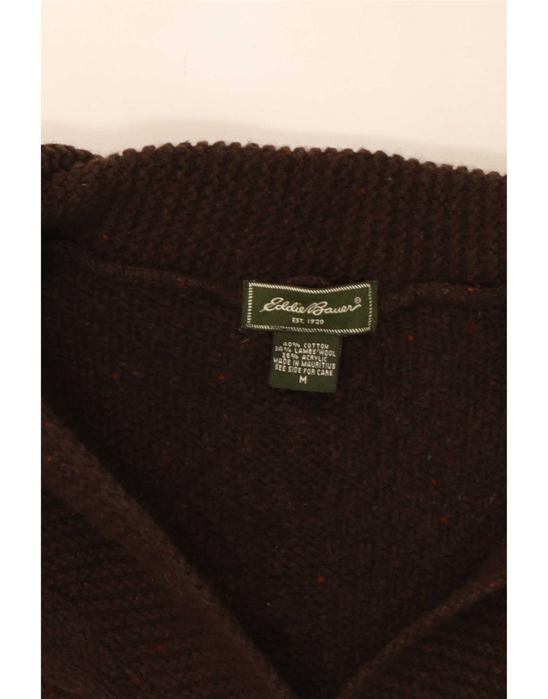 Sweter damski Eddie Bauer UK 12 Średniobrązowy, bawełniany nakrapiany