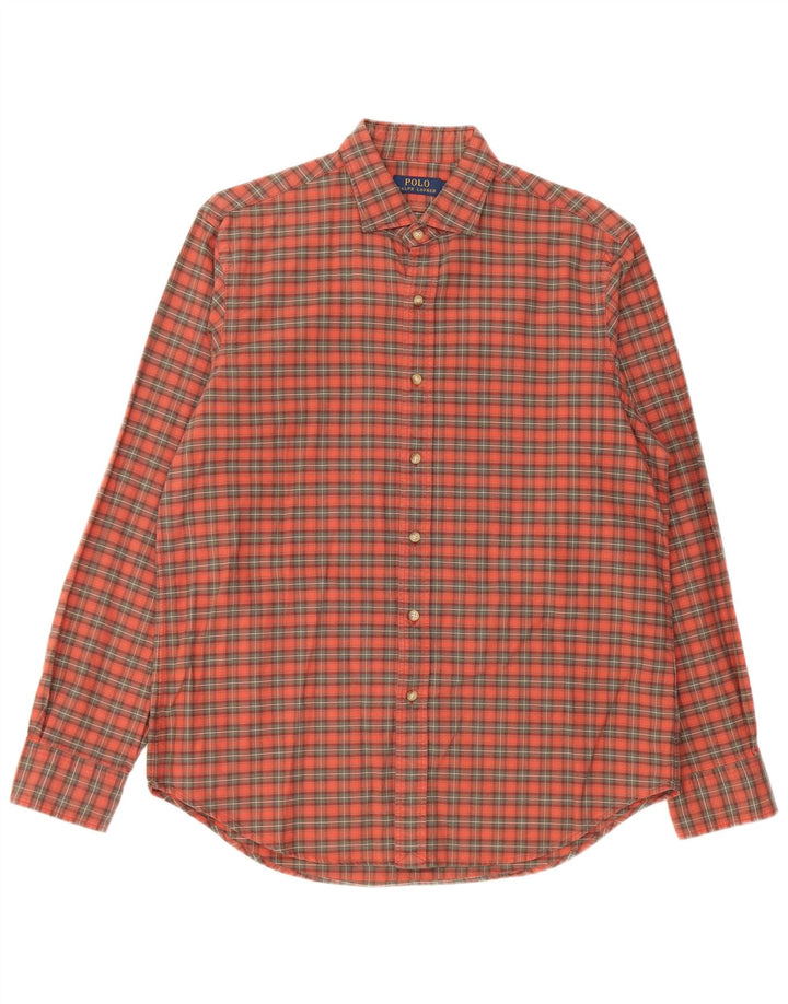 Koszula męska Polo Ralph Lauren, duża, bawełniana w pomarańczową kratkę