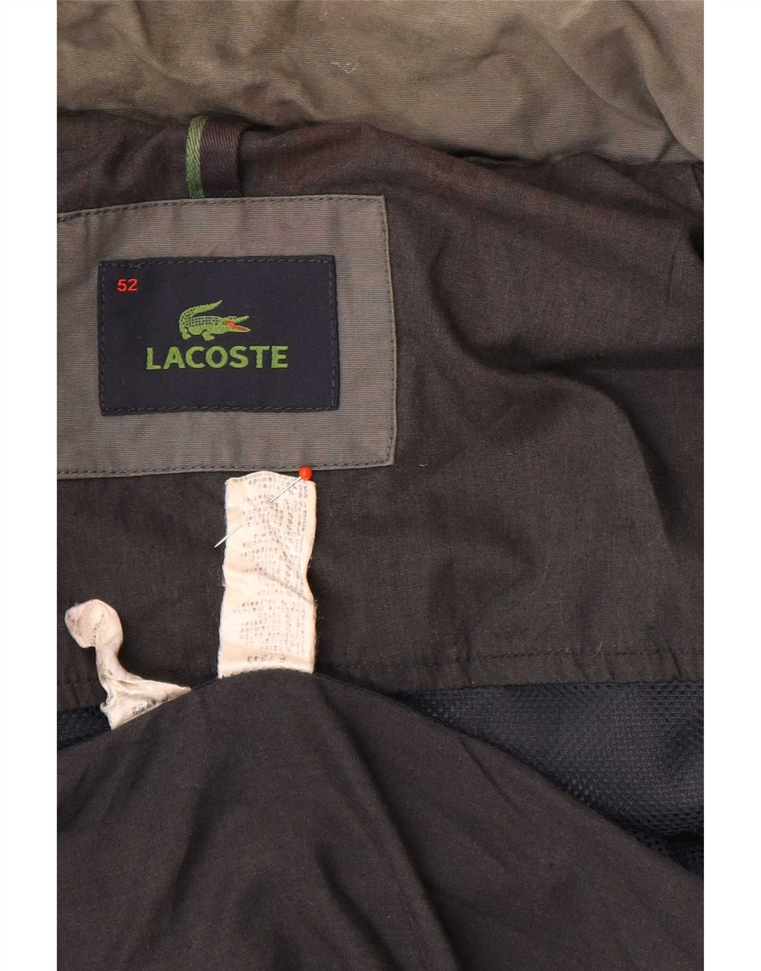 Męska kurtka bomber z kapturem Lacoste IT 52 XL, szara bawełna