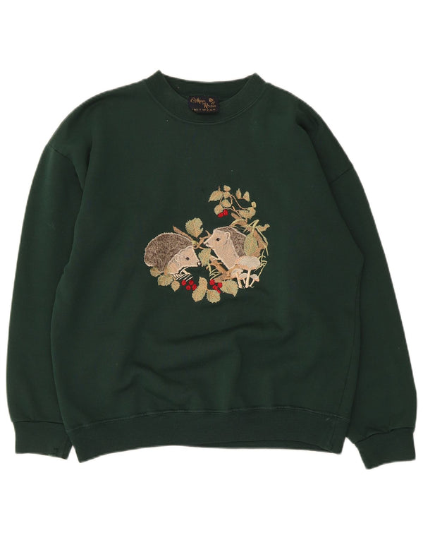 Damska bluza z grafiką Esther Rose Jumper UK 12 Średni zielony akryl