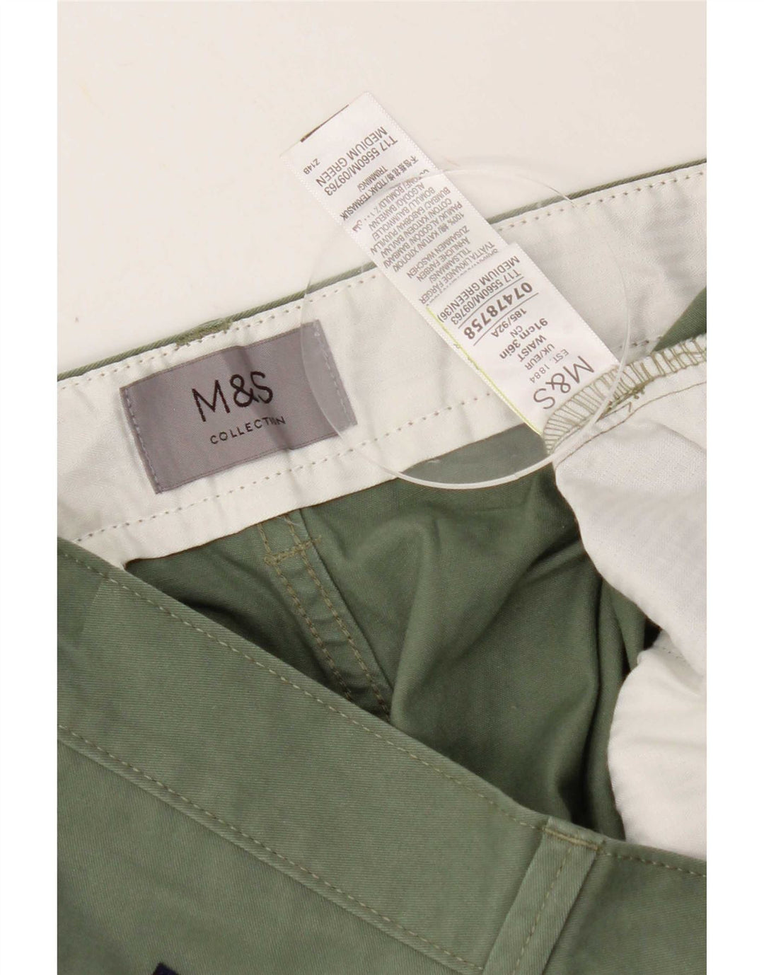 Damskie spodenki Chino Marks & Spencer W36, duże, zielone, bawełniane