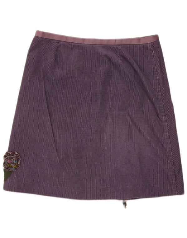 Boden Sztruksowa spódnica damska UK 12 Medium W32 Fioletowe kwiaty