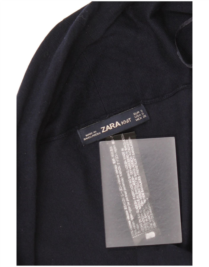 Sweter damski Zara z otwartym kardiganem UK 10 Small Granatowa wiskoza