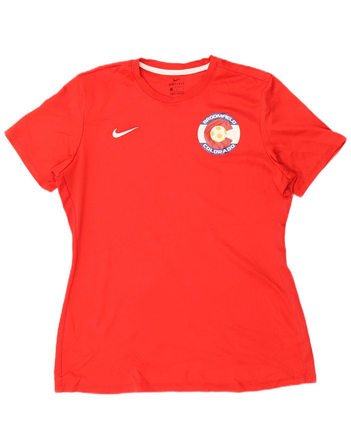 Damski T-shirt NIKE Dri Fit Top UK 16, duży, czerwony poliester