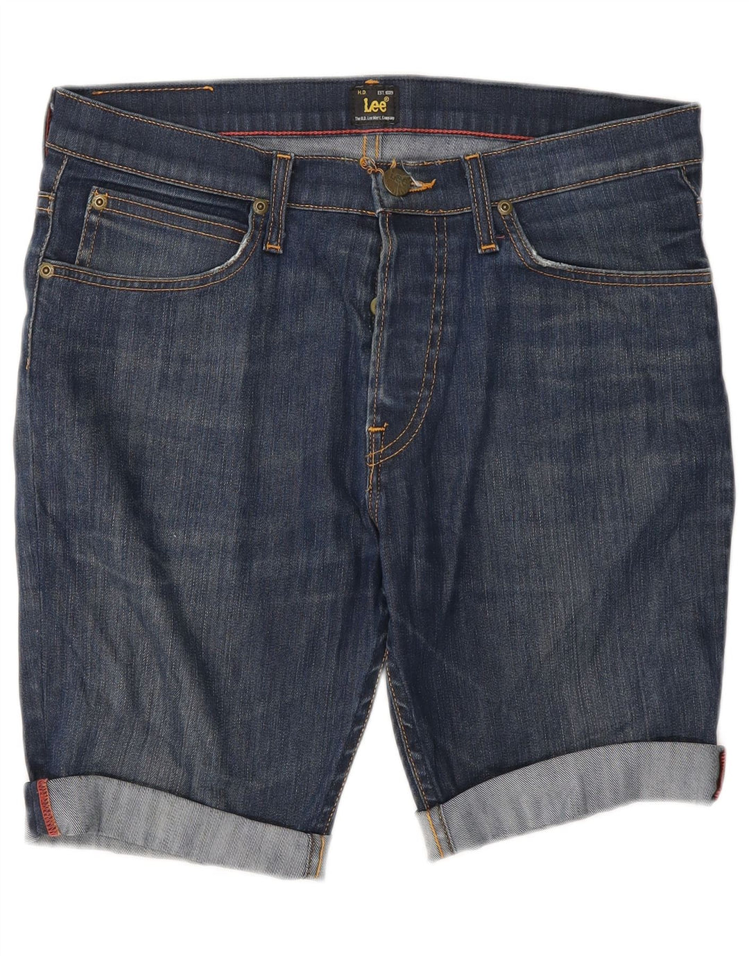 Damskie spodenki jeansowe Lee Jegger W31 Średnioniebieskie, bawełniane