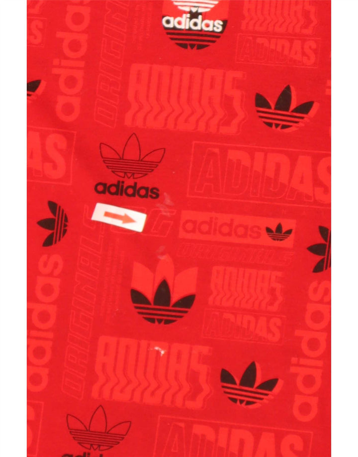Męska koszulka Adidas Regular Graphic Top, średni czerwony poliester