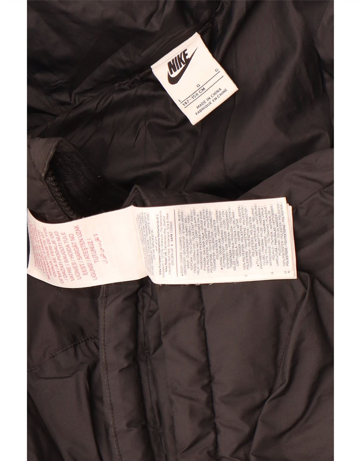 Chłopięca wyściełana kurtka z kapturem i kapturem Nike 12-13 lat, duża, czarna, poliestrowa