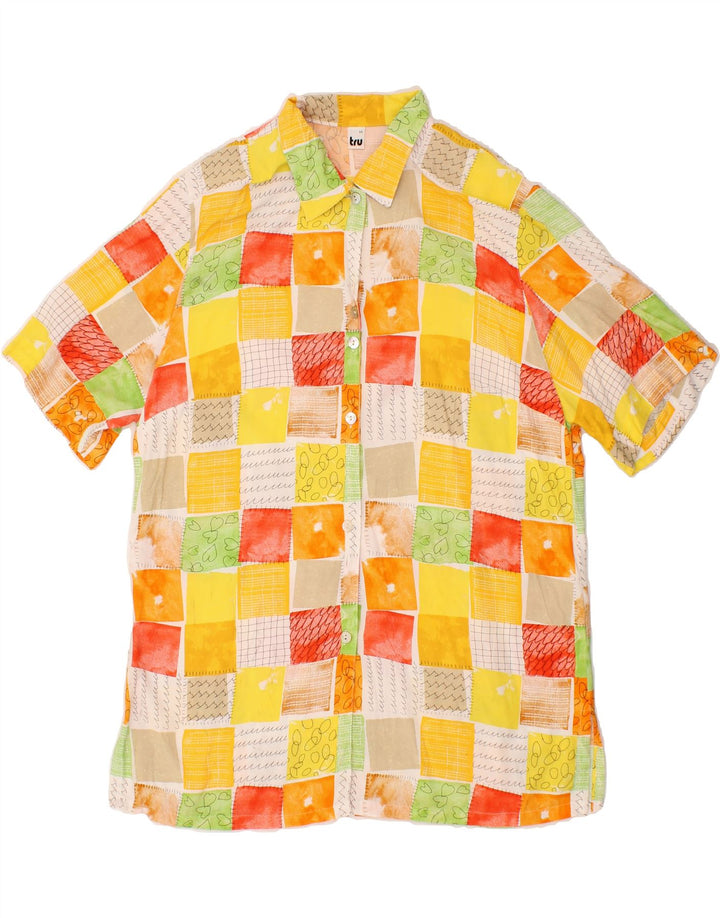 TRU Womens Loose Fit Shirt Dress IT 44 Medium Multicoloured Patchwork Vintage Tru and Second-Hand Tru from Messina Hembry 