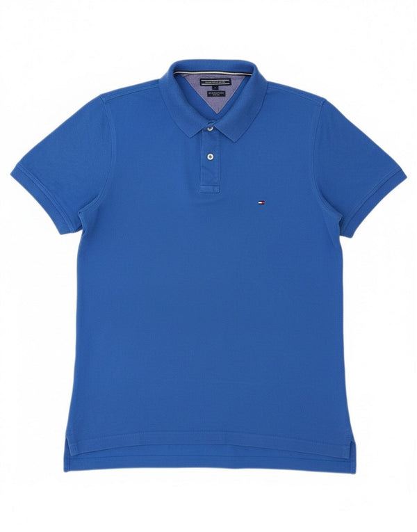 Męska koszulka polo Slim Fit Tommy Hilfiger, duża niebieska bawełna