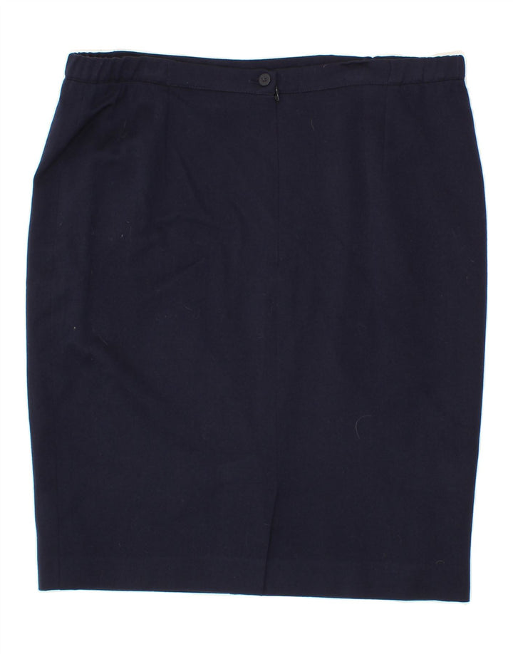 ROCCOBAROCCO Womens Pencil Skirt Size 21 2XL W38  Navy Blue Vintage Roccobarocco and Second-Hand Roccobarocco from Messina Hembry 