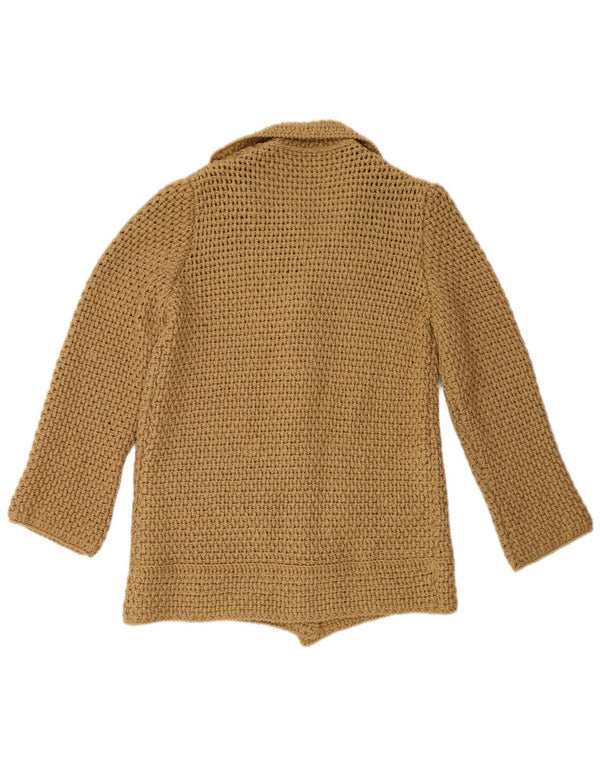 Sweter damski w stylu vintage, rozpinany UK 16, duży, beżowy