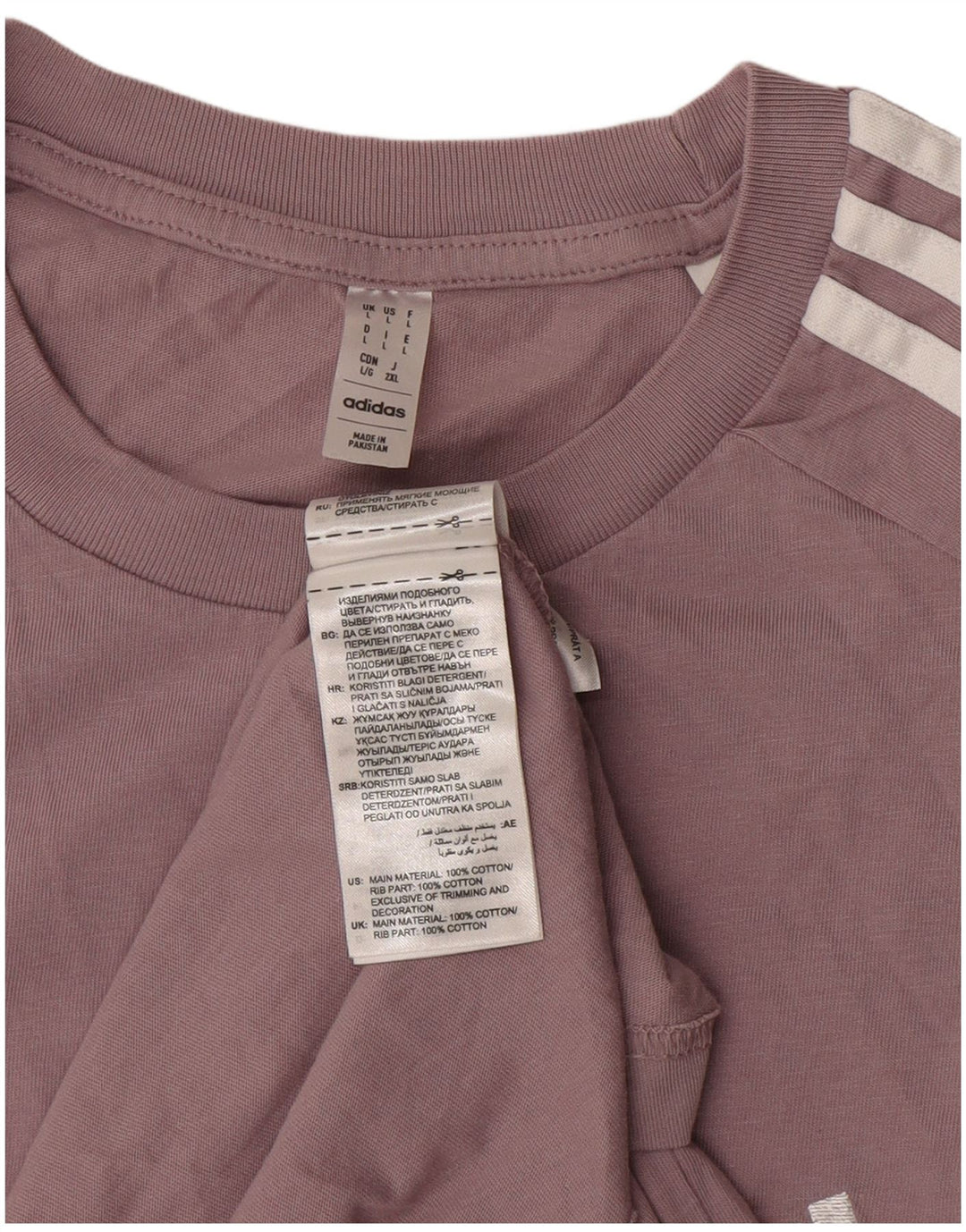 Adidas Męski T-Shirt Top Duży Fioletowy Bawełniany