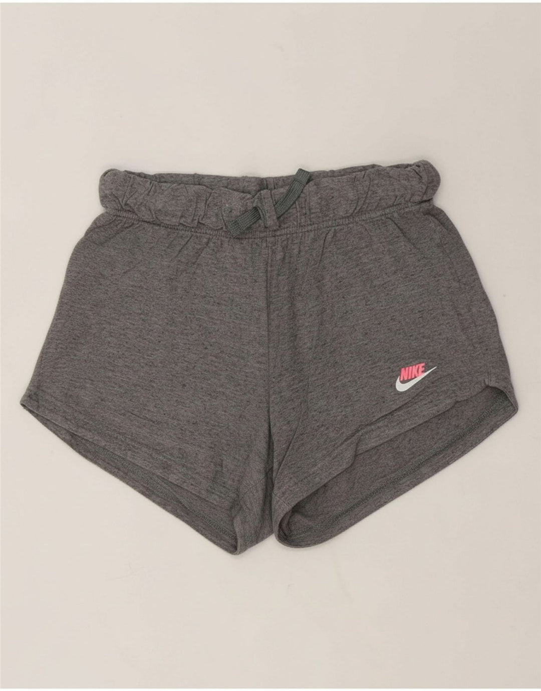 NIKE Girls Sport Shorts 10-11 Years Medium Grey Cotton