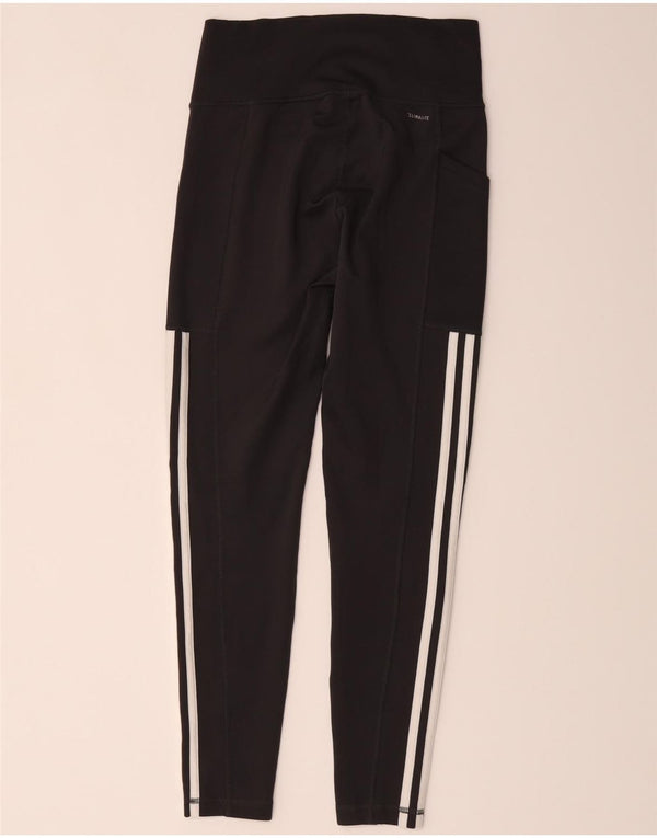 Damskie legginsy Adidas Climalite UK 8/10, małe, czarne, poliestrowe
