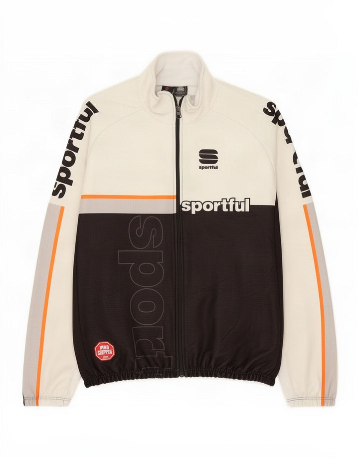 Sportful Męska bluza dresowa z grafiką XL, biały poliester z blokami kolorów