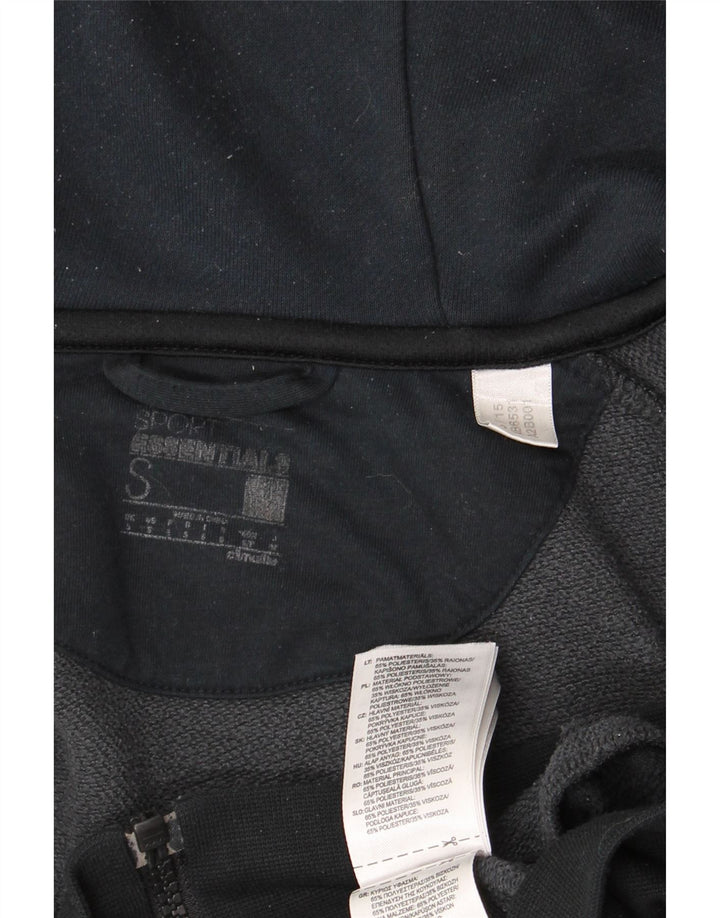 Męski sweter ADIDAS Climalite z kapturem i zamkiem, mały, szary, bawełniany w bloki kolorów