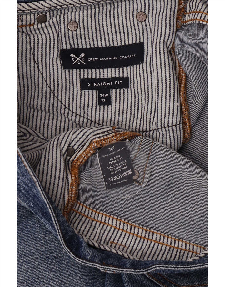 Crew Clothing Damskie proste dżinsy W34 L32 Niebieska bawełna