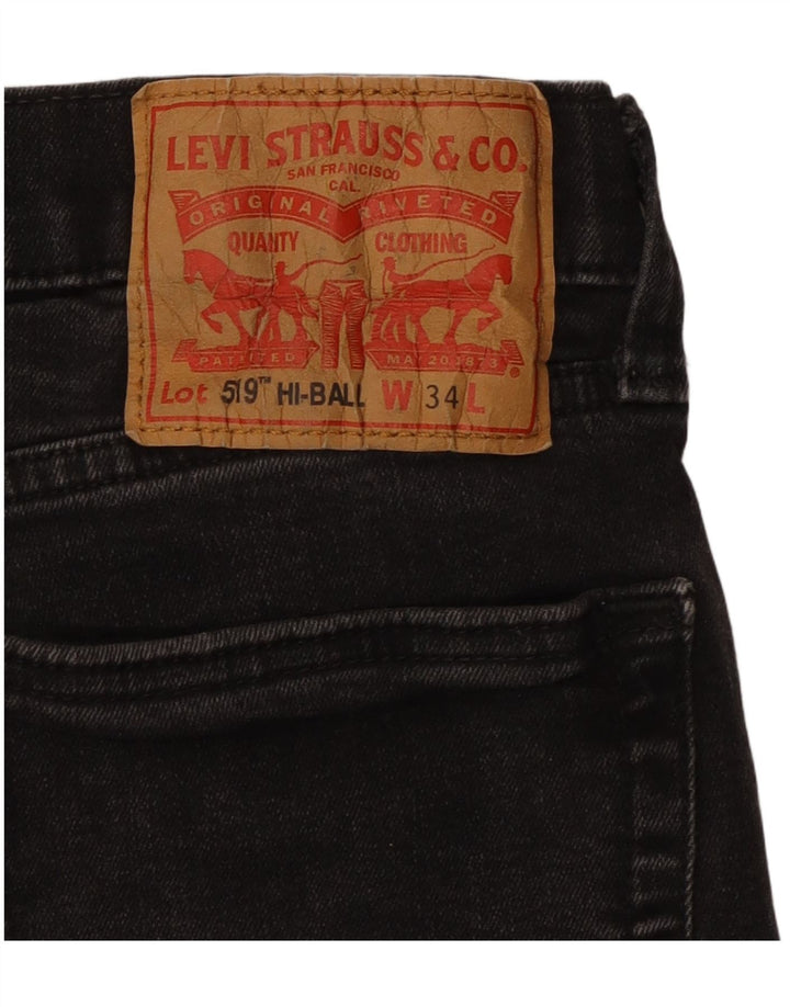 Męskie jeansy LEVI'S 519 Hi-Ball W34 L28 Czarna bawełna