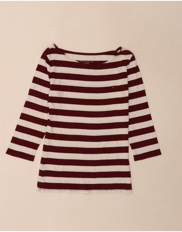 Damski top regularny Tommy Hilfiger z rękawem 3/4, UK 8, w małe białe paski