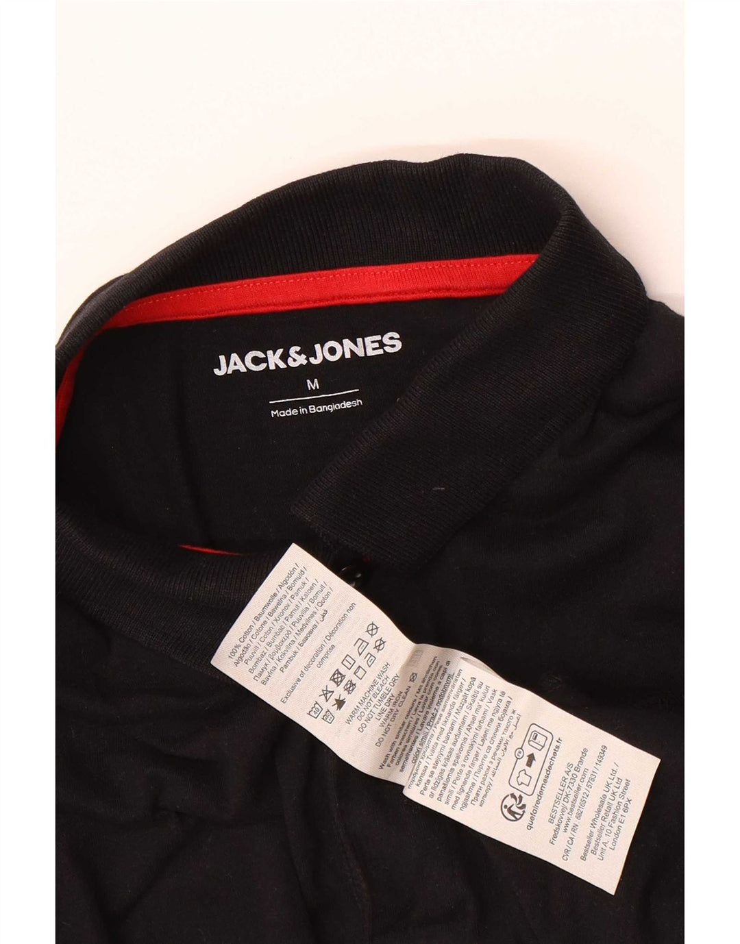 Męska koszulka polo Jack & Jones, średnia czarna, bawełniana