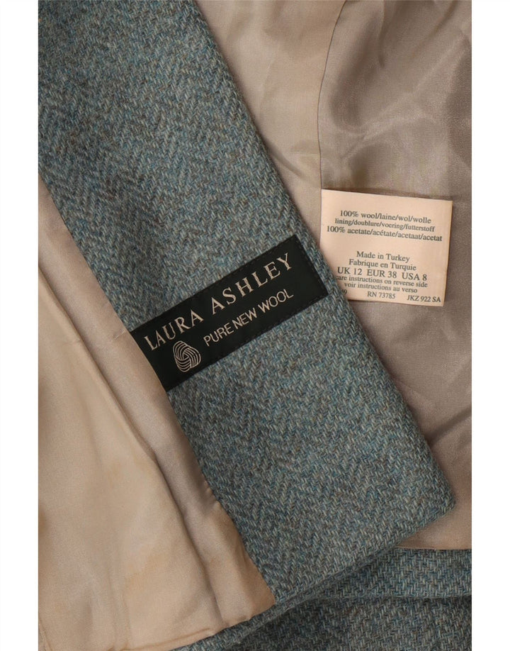 LAURA ASHLEY Damska marynarka zapinana na 3 guziki, UK 12, średnia niebieska wełna