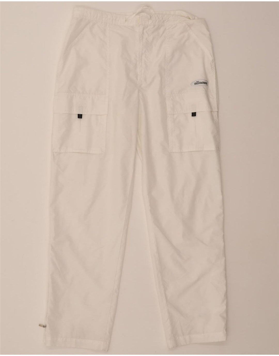 ELLESSE Womens Straight Cargo Trousers UK 12  Medium W30 L29 White Vintage Ellesse and Second-Hand Ellesse from Messina Hembry 