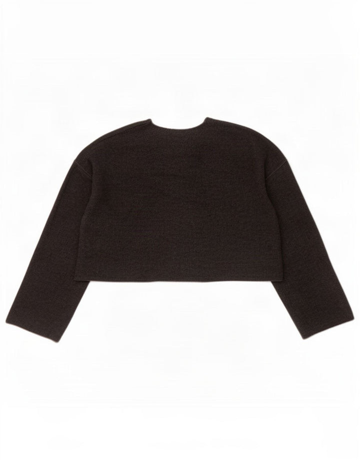 Damski sweter typu Crop Oversize Zara, UK 10, mały, szary poliester