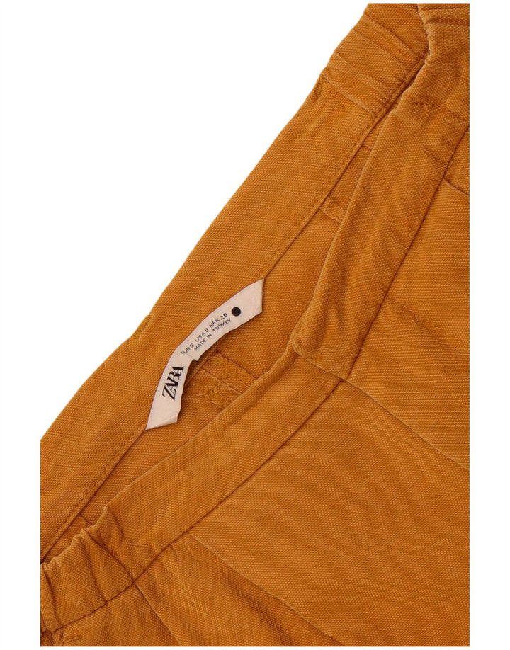 Damskie plisowane spodenki chino Zara małe W26 brązowe