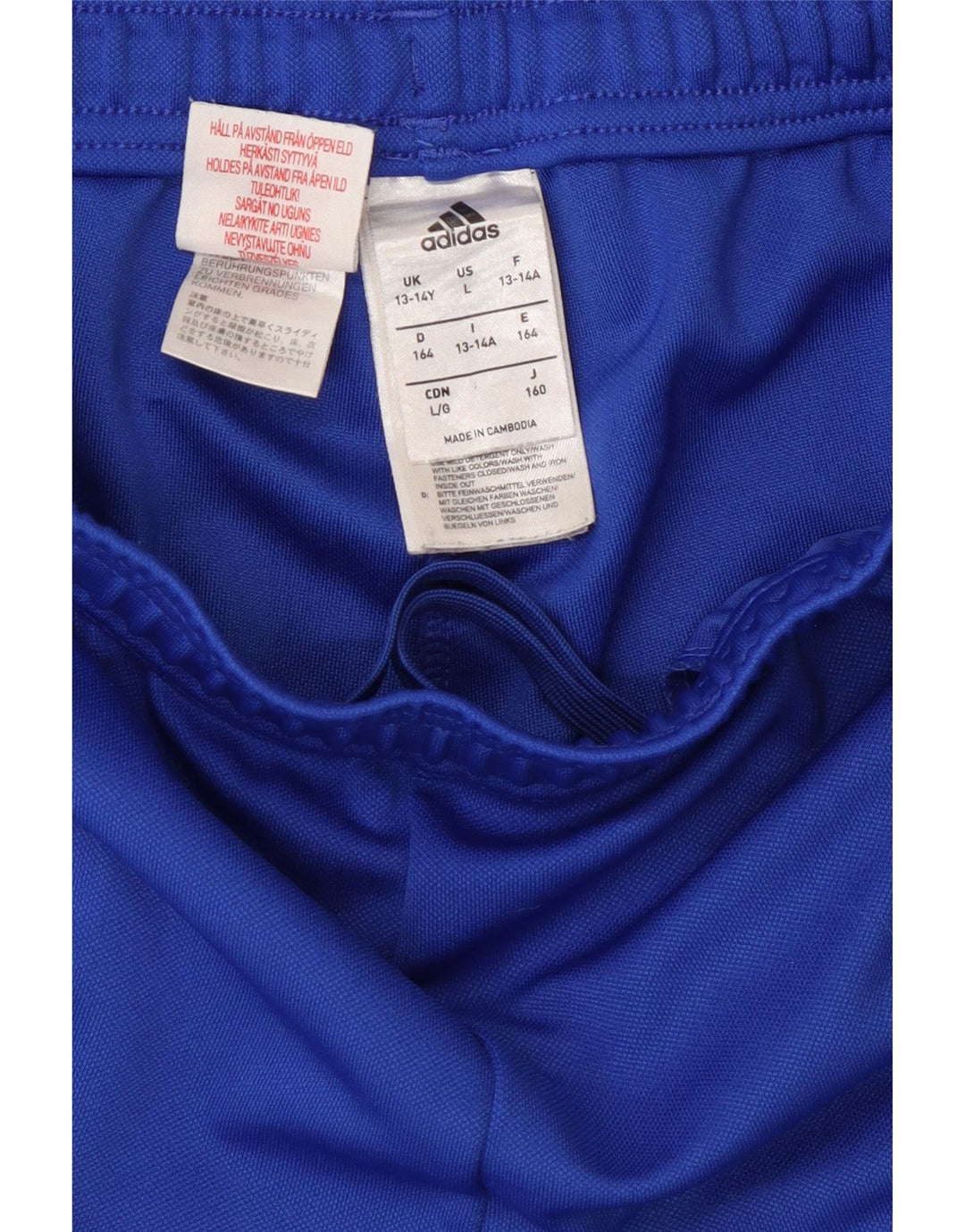 Chłopięce spodnie dresowe ADIDAS Climacool 13-14 lat, niebieskie, poliestrowe