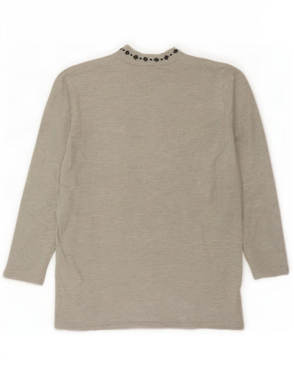 Damska bluza z kapturem w stylu vintage, zapinana na zamek, UK 14, duża, szara, nakrapiana
