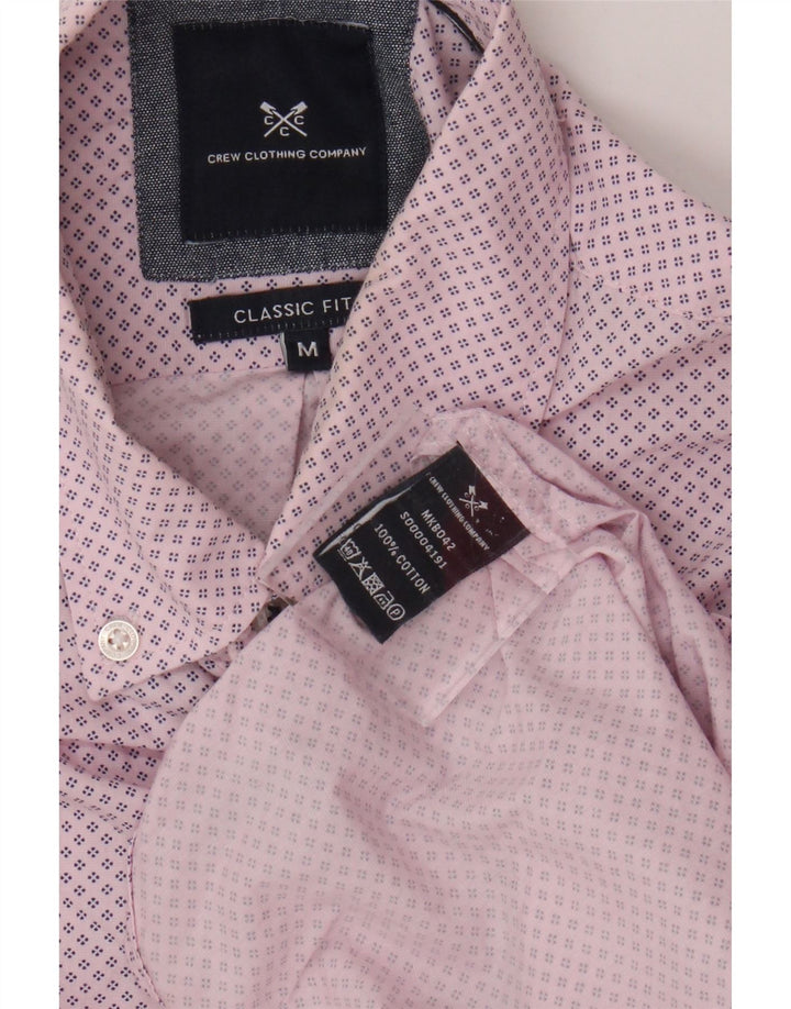 Crew Clothing Męska koszula o klasycznym kroju, średnia, różowa, bawełniana w cętki