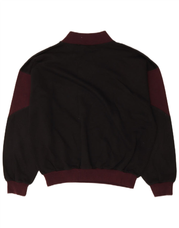 Sweter męski w stylu vintage, średniej wielkości, czarny, bawełniany