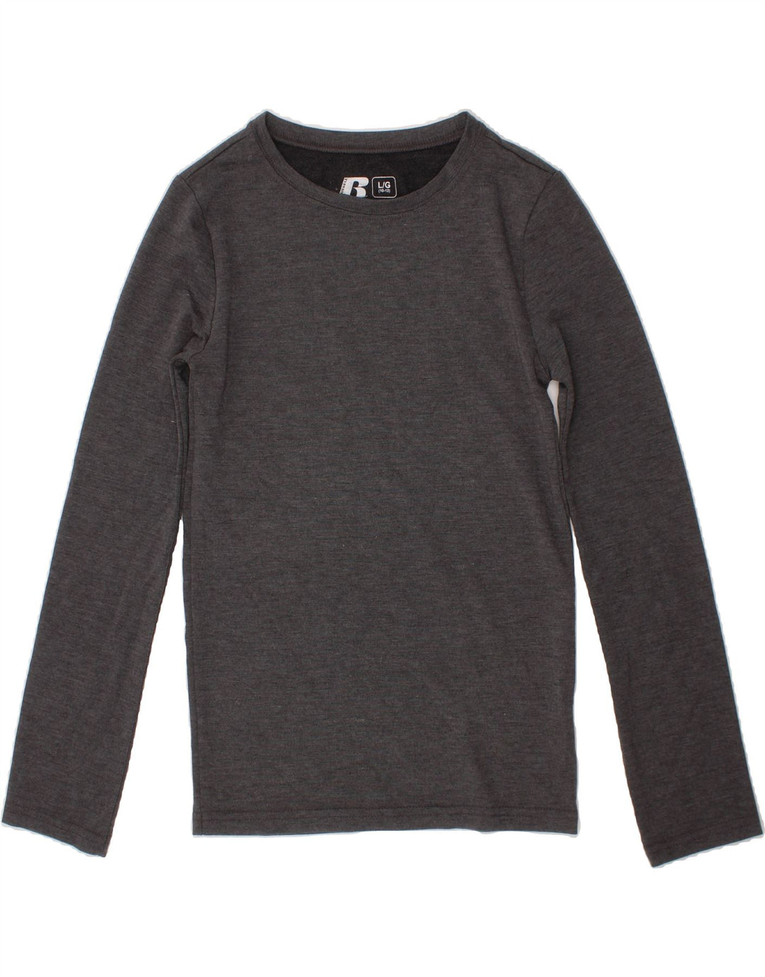 RUSSELL ATHLETIC Girls Top Long Sleeve 10-11 Years Large  Grey Polyester Vintage Russell Athletic and Second-Hand Russell Athletic from Messina Hembry 
