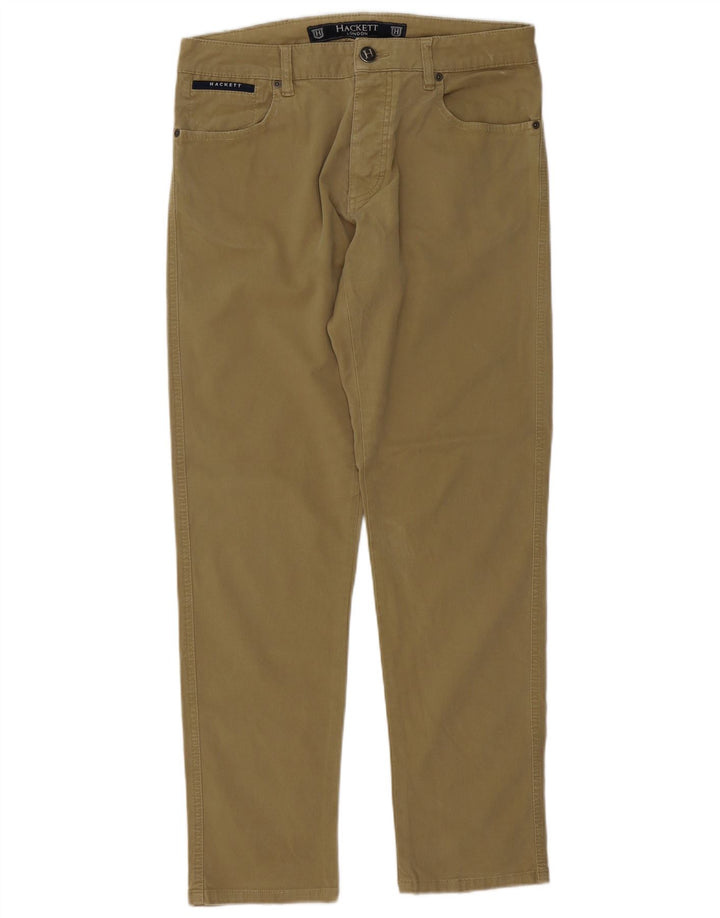 Męskie spodnie typu slim casual Hackett W34 L32 Khaki Cotton