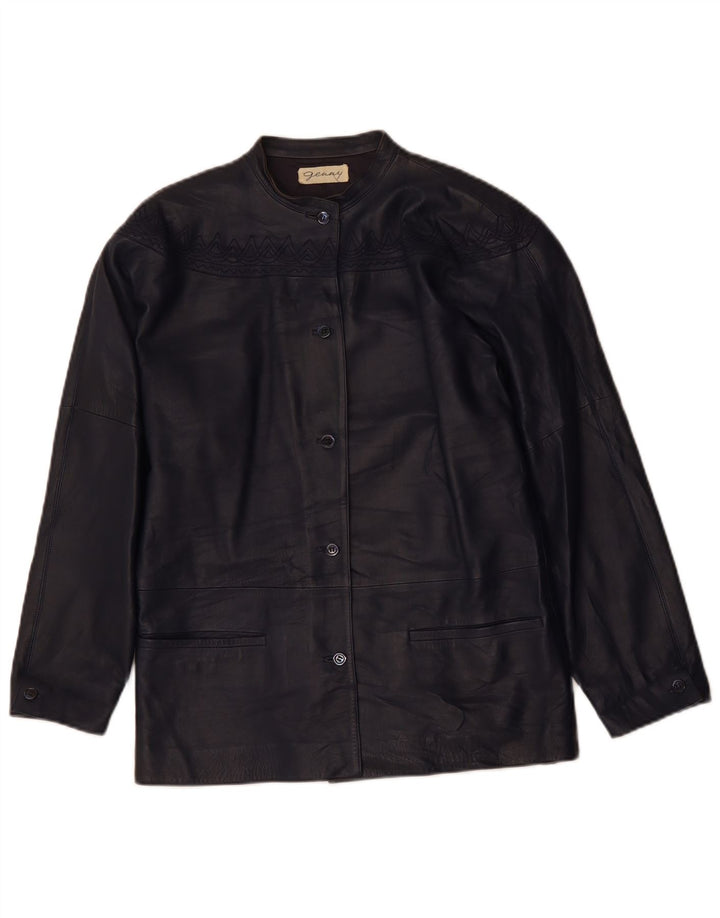 Damska kurtka skórzana oversize GENNY EU 34 XS w kolorze granatowym