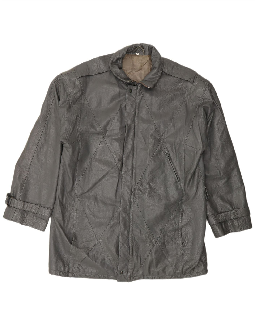 Vintage męska kurtka skórzana IT 52 XL szara skóra