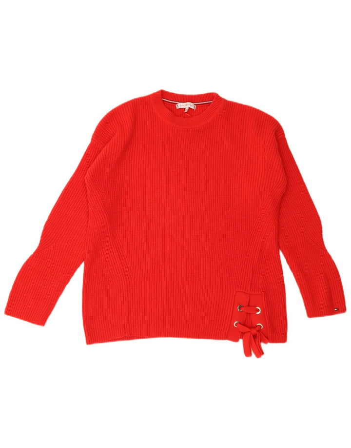 Damski sweter oversize Tommy Hilfiger z okrągłym dekoltem UK 10 Small Red