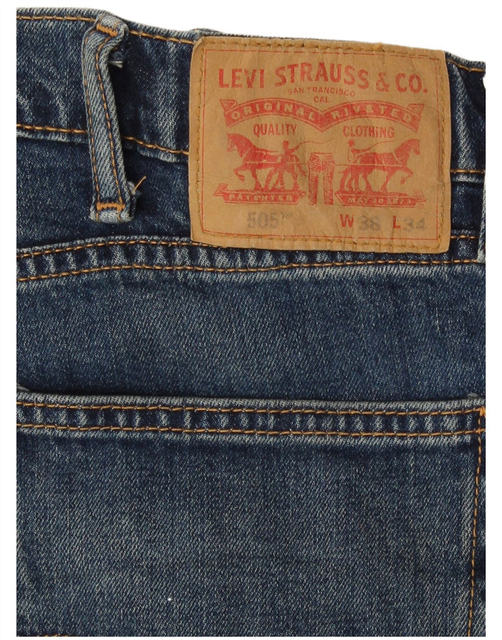 Męskie jeansy Levi's 505 Straight W38 L34 Niebieskie bawełniane