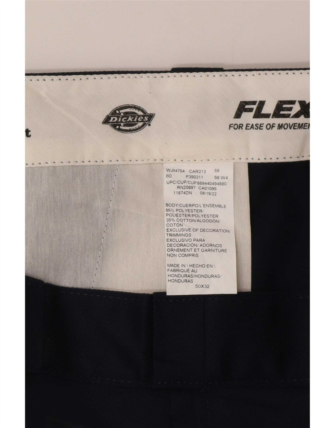 Męskie proste spodnie chino Dickies W50 L32 granatowy poliester